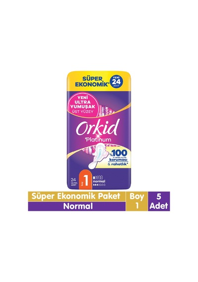 Orkid Platinum Normal Ped Süper Ekonomik Paket 24x5 120 Adet