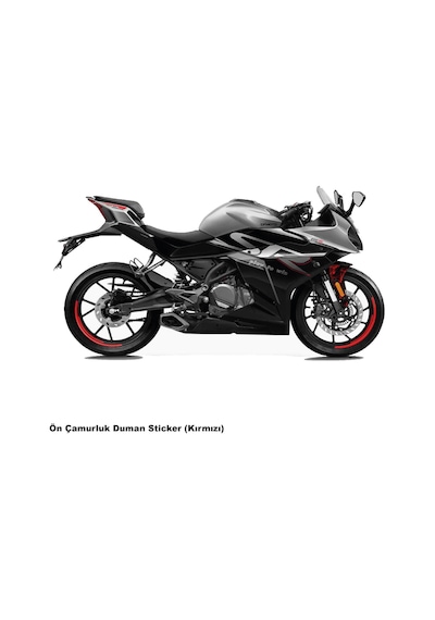 Cfmoto 250sr Ön Çamurluk Kırmızı Duman Parçalı Kaplama Stıcker Etiket Modeli