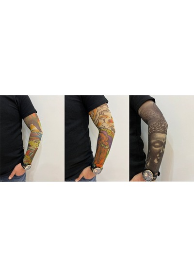 Giyilebilir Dövme 3 Çift 6 Adet Kol Çorap Dövmesi Sleeve Tattoo Set12