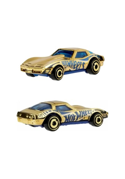 Hot Wheels Corvette Stingray Chase - 58. Yıl Dönümü Serisi Blue & Gold Altın Krom 1/64 Diecast Model Çok Renkli
