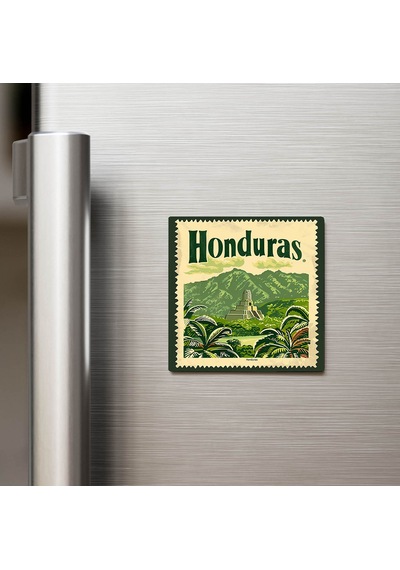 Honduras Honduras - Posta Pulu Temalı Ülke - Baskılı Buzdolap Magneti Kare - 9x9 Cm