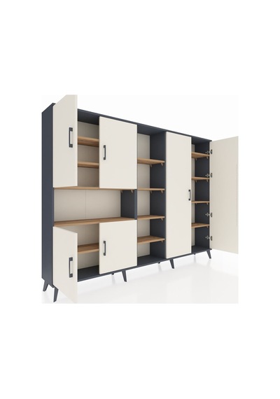 Arges Dolap 13 Raflı 6 Kapaklı 220x30x163 Antrasit-aytaşı/çam Antrasit-aytaşı/çam Arges Dolap 13 Raflı 6 Kapaklı 220x30x163 Antrasit-aytaşı/çam Antrasit-aytaşı/çam