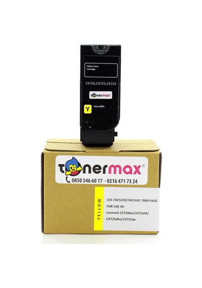 Tonerturk Lexmark Cs720-74C5Sy0 Sarı Uyumlu Toner Yüksek Kapasiteli