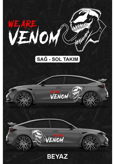 We Are Venom Sticker - Yan Gövde Kaplama Seti Beyaz - 864812527
