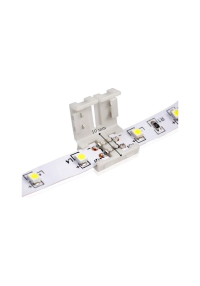 10 Mm Tek Renk Şerit Led Birleştirme Aparatı Lehimsiz 2 Pin 10 Adet