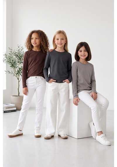 Kiagu Kız Erkek Çocuk Basic Tişört 3'lü Set Pamuklu Uzun Kollu Çocuk Tişört 2-13 Yaş T-shirt 3'lu Set5 Kiagu Kız Erkek Çocuk Basic Tişört 3'lü Set Pamuklu Uzun Kollu Çocuk Tişört 2-13 Yaş T-shirt 3'lu Set5