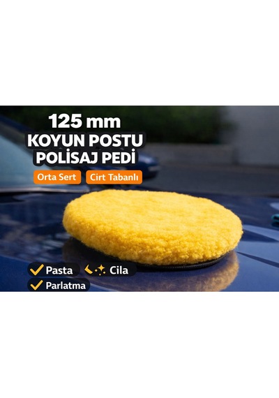 Senbang Koyun Postu Polisaj Pedi 125 Mm Orta Sert Cırt Tabanlı Pasta Cila Keçesi 1 Adet