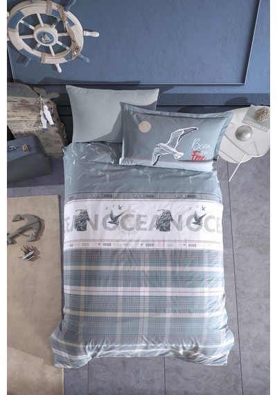 Zebra Casa Dreamy Mürdüm Comforter Yatak Örtüsü Seti Mavi