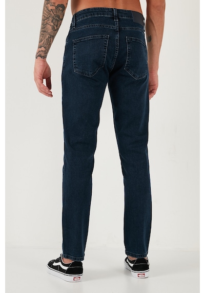 Buratti Pamuklu Regular Fit Normal Bel Boru Paça Jeans Erkek Kot Pantolon 2211C16Parma Lacivert