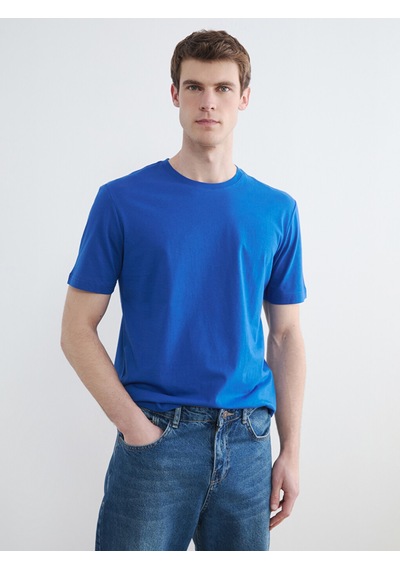 Lcwaıkıkı Classic Mavi %100 Pamuk Regular Fit Basic Tişört