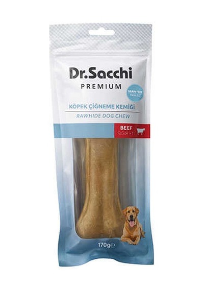 Dr.sacchi Premium Sığır Etli Doğal Sığır Derisi Press Kemik Tahılsız Köpek Ödülü 8.5'' 1'li 170 Gr