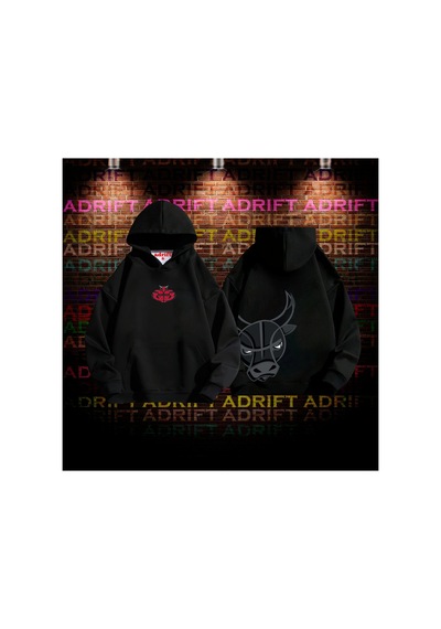 Tarzsokak Chicago Bulls Tasarım Baskılı Kapüşonlu Sweatshirt Hoodie Model3 Siyah