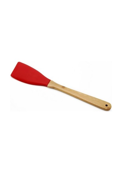 Silikon Bambu Sap Servis Spatula 28cm Kırmızı