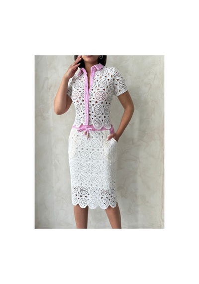 Verymoda Kot Detaylı Dantel Uzun Etek D2796 Ham Pembe