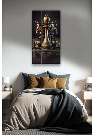 12 Parça Satranç Çerçeve Görünümlü Mdf Tablo Duvar Süsü Hediyelik Eşya 45cm X 85cm Renkli - 602526223 Renkli 12 Parça Satranç Çerçeve Görünümlü Mdf Tablo Duvar Süsü Hediyelik Eşya 45cm X 85cm Renkli - 602526223 Renkli