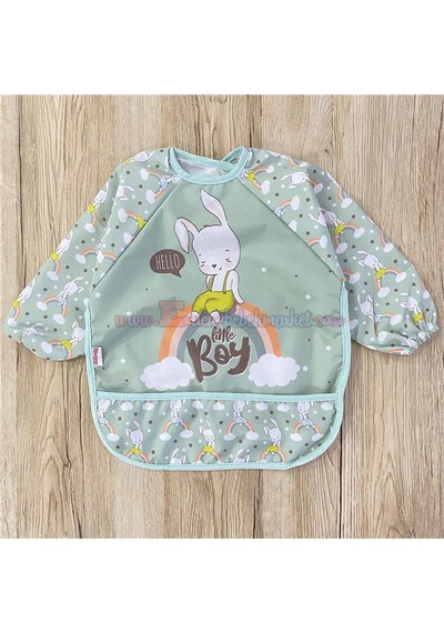 Bebechi Bambino Kids Uzun Kollu Mama Ve Aktivite Önlüğü 6-24 Ay Mint Yeşili