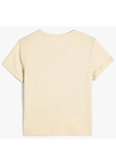 Koton Kız Çocuk T-shirt Bej 4skg10577ak 24yy59003845 Y5919 Bej