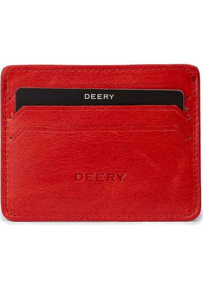 Deery Erkek Vintage Hakiki Deri Yatay Kırmızı Kartlık - 00530mkrmz01 Kırmızı
