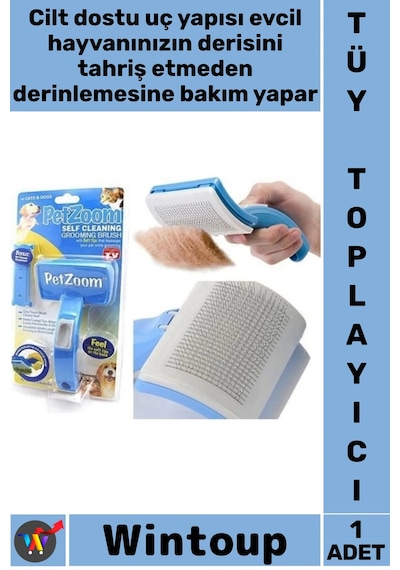 Tüy Toplayıcı Özel Tasarım Ergonomik Kolay Kullanım Lüks Basmalı Kedi Köpek Tarağı Tüy Toplama Temi