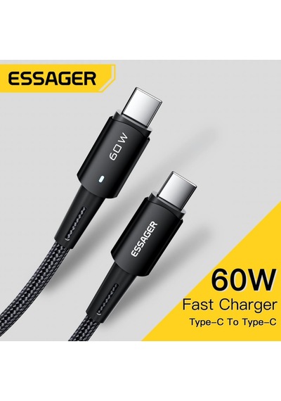 Essager 2 Metre 60w Type C To Type-c Ultra Hızlı Data Şarj Kablosu,süper Dayanıklı Şarj Ve Data Kablosu
