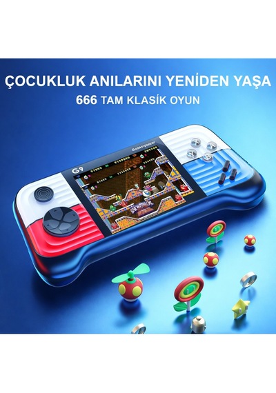G9 Taşınabilir Oyun Konsolu 666 Oyun Dahili Tv Bağlantılı Çift Kontrolcülü Hd Ekranlı