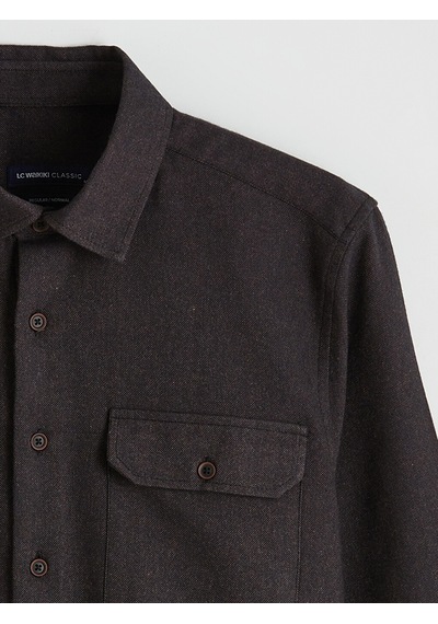 Lcwaıkıkı Classic Kahverengi Loose Fit Erkek Gömlek