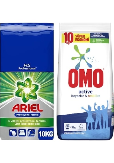 Ariel Matik Beyazlar için 10 Kg + Omo Matik 10 Kg