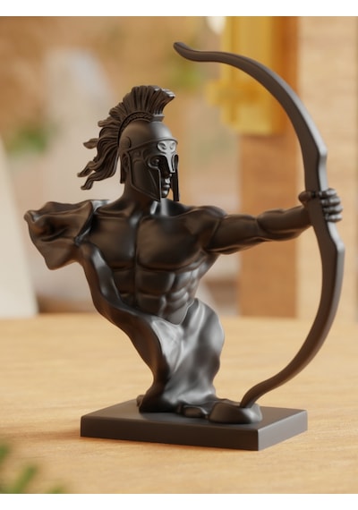 The Archer's Might Spartan Savaşçı Dekoratif Heykel
