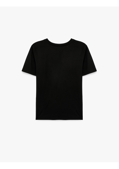 Koton Regular Fit Kısa Kollu Bisiklet Yaka Baskılı Tişört Siyah 6sak50081ek Siyah Koton Regular Fit Kısa Kollu Bisiklet Yaka Baskılı Tişört Siyah 6sak50081ek Siyah