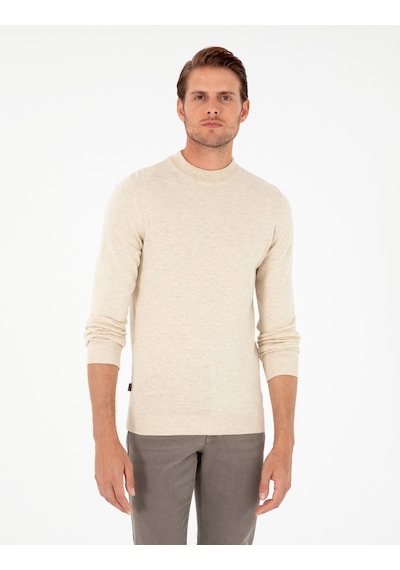 Pierre Cardin Erkek Krem Melanj Kazak /triko 50296564-vr159 Krem Melanj