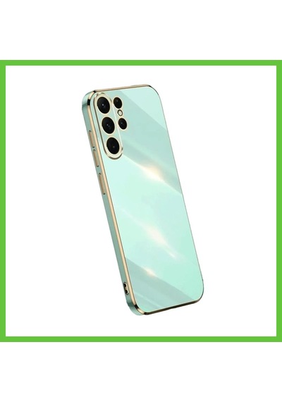 Bezos Samsung Galaxy S24 Ultra Uyumlu Kılıf Volet Silikon - Açık Yeşil Dmc