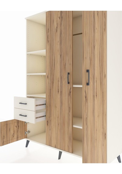 Hyperion Dolap 5 Raflı 2 Çekmeceli Tek Askılı 132x44x195 Ayta... Aytaşı