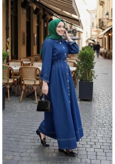 Hb Harma Time Butik Kadın Beli Büzgülü Düğmeli Koyu Kot Mavi Elbise Koyu Mavi Koyu Mavi Hb Harma Time Butik Kadın Beli Büzgülü Düğmeli Koyu Kot Mavi Elbise Koyu Mavi Koyu Mavi