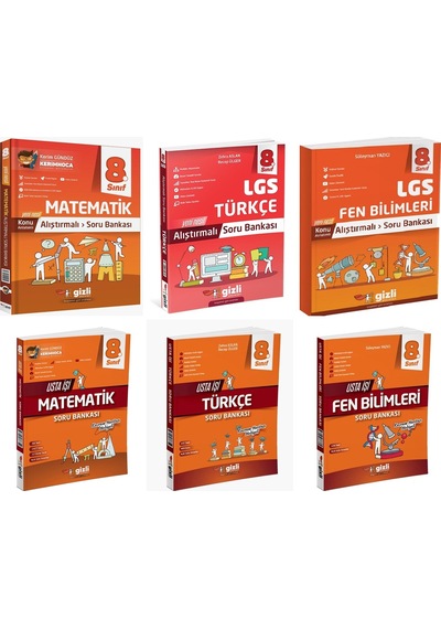 Gizli 2025 8. Sınıf Lgs Matematik + Türkçe + Fen Alıştırmalı + Usta İşi Soru Bankası Seti 6 Kitap Güncel Müfredat