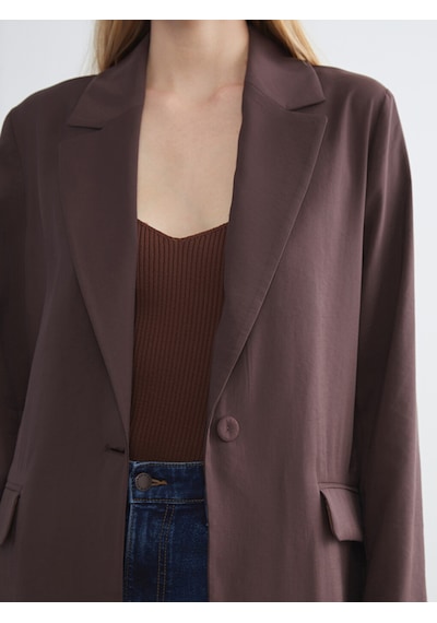 Lcwaıkıkı Classic Kahverengi Gabardin Kadın Blazer Ceket
