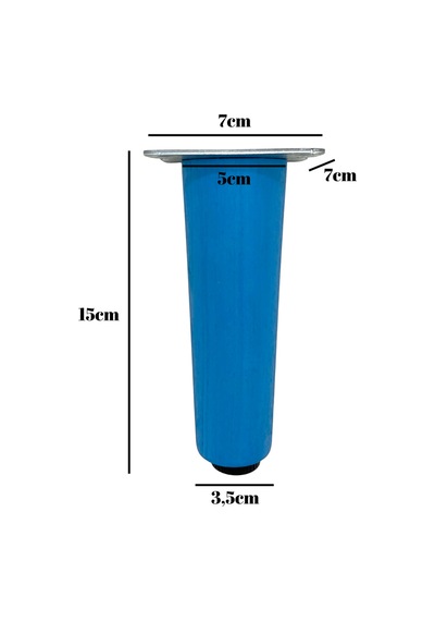 Düz Torna Ayarlı Ahşap Ayak Mobilya Masa Ve Dolap Ayağı Mavi 15cm Kayın / Gürgen 1 Adet