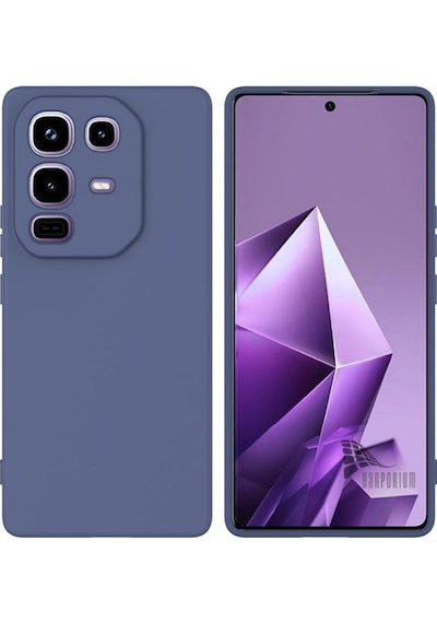 Infinix Note 50 Pro Uyumlu Silikon Kılıf - Kamera Korumalı Esnek Pastel Renk Kapak - Lacivert