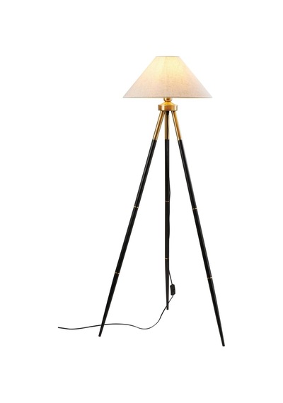 Tr Cosby Tripod Lambader, Metal Gövde, Kumaş Şapka, Siyah-gold, 45x143 Cm