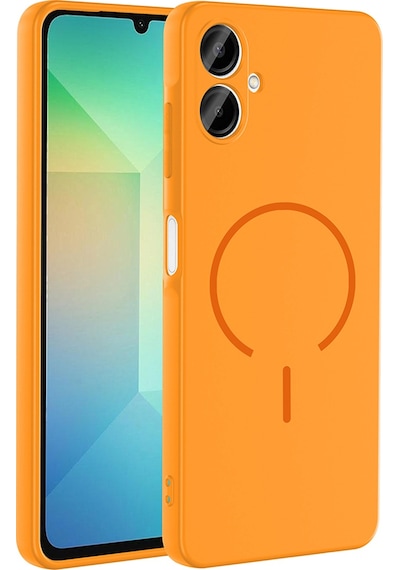 Galaxy A06 Kılıf M-safe Şarj Özellikli Zore Meta Kapak Turuncu