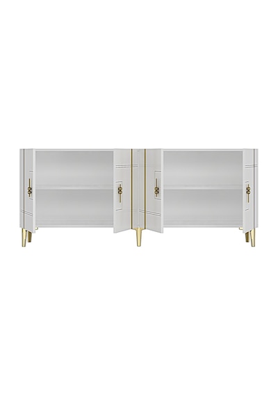 Ka1842bg Made Konsol Ve Tv Sehpası Beyaz-gold 180cm Beyaz - Altın