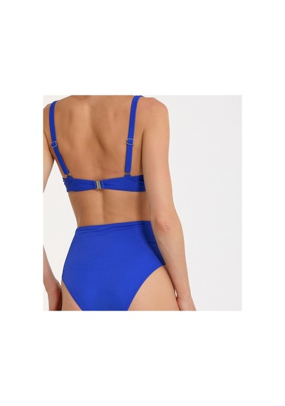Argento Kadın Sax Rengi Yüksek Fiyong Detylı Bel Telli Kaplı Bikini Takımı Saks