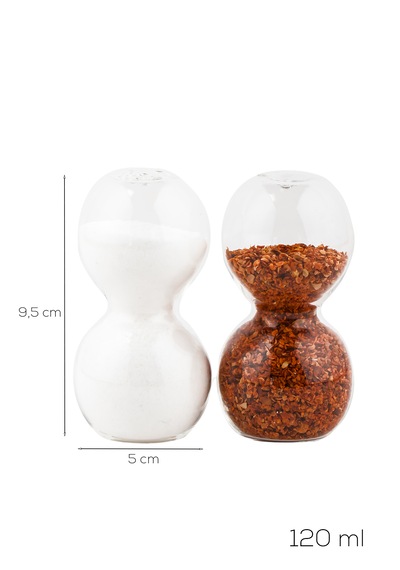 Porsima 3797 Cam 2li Tuzluk Biberlik Seti - 9,5x5cm Şeffaf