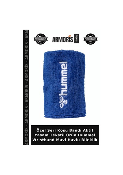 Özel Seri Koşu Bandı Aktif Yaşam Tekstil Ürün Hummel Wrıstband Mavi Havlu Bileklik