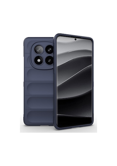 Xiaomi Redmi Note 14 Pro Plus Kılıf Kamera Korumalı Esnek Silikon Parmak Şeritli Pazarplus Koyu Yeşil