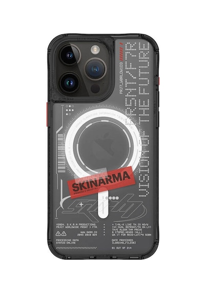 Apple Uyumlu iPhone 15 Pro Max Kılıf Skinarma Magsafe Şarj Özellik Yazı Desenli Airbag Orion Kapak Şeffaf