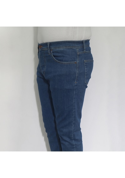 Dmctekstil Hacker Denim Erkek Koyu Mavi Normal Bel Rahat Kesim Dar Paça Jean Pantolon