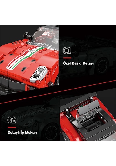 Reobrix Creator 676 Ferrari 599xx Spor Araba Yaratıcı Yapı Blok Seti Building Blocks - 413 Parça