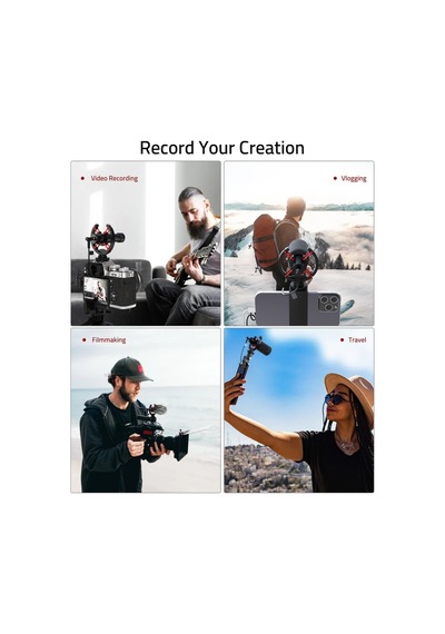 Yönlü Shotgun Mikrofon Kamera, Telefon, Youtube Ve Vlog İçin Harici Kondansatör Mikrofon