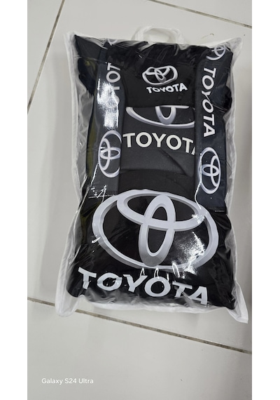 Toyota Siyah Süper Set Dörtlü Servis Kılıfı + İkili Yastık Ve Kemer Kılıfı +vites Poları