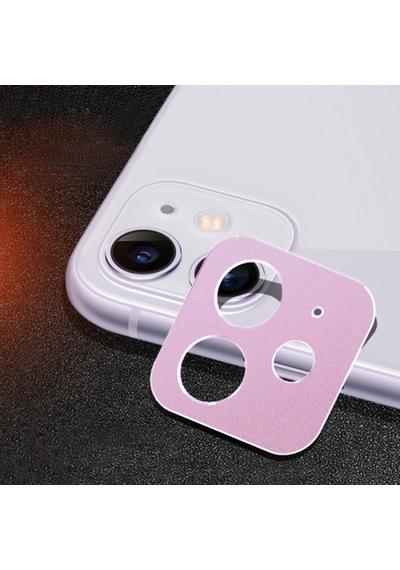 Ally Apple Uyumlu iPhone 11 6.1 3D Metal Kamera Koruyucu Metal Lens Pembe